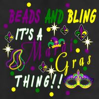 Mardi Gras Beads And Bling Celebration 7 Panel Mesh Trucker Snapback Hat