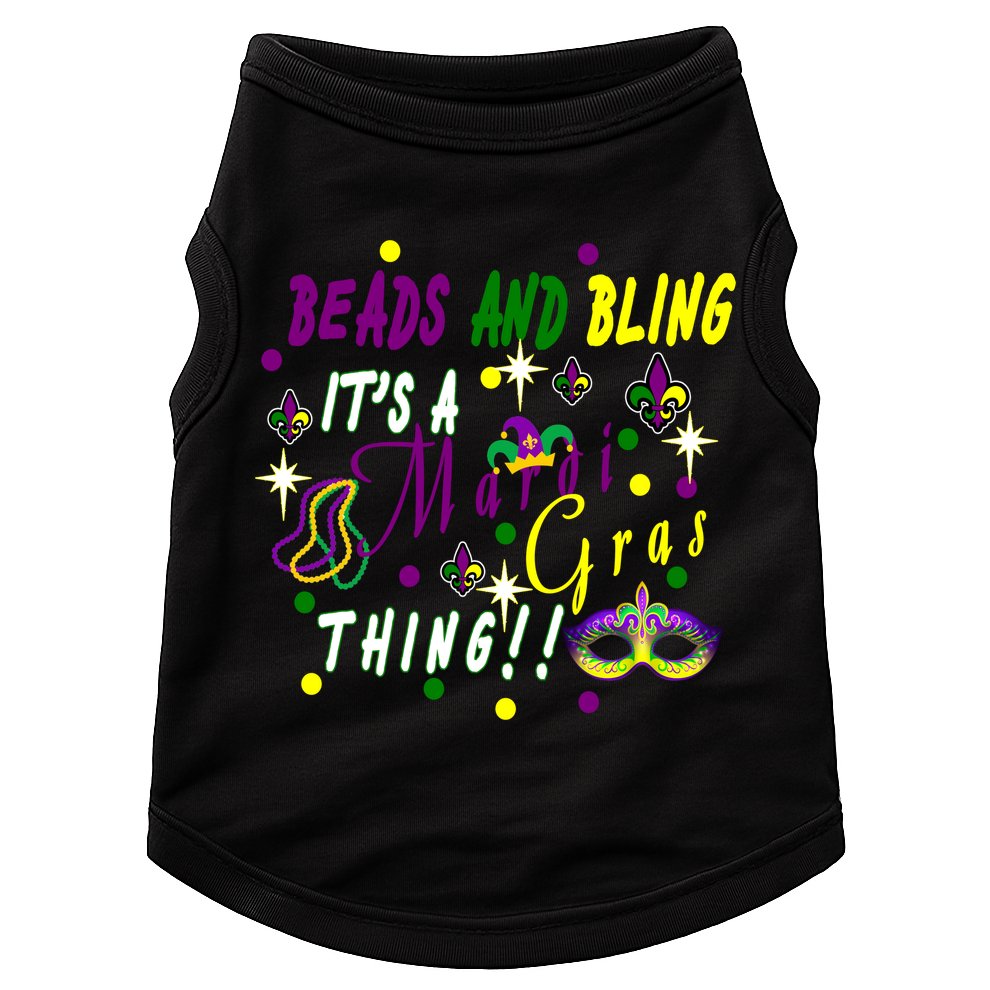 Mardi Gras Beads And Bling Celebration Doggie Tank