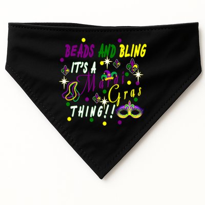 Mardi Gras Beads And Bling Celebration USA-Made Doggie Bandana