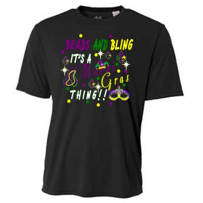 Mardi Gras Beads And Bling Celebration Cooling Performance Crew T-Shirt