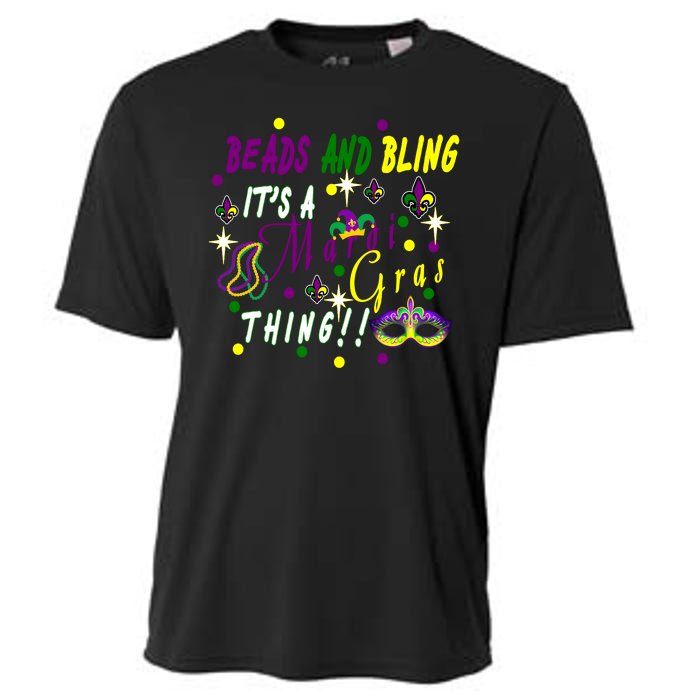 Mardi Gras Beads And Bling Celebration Cooling Performance Crew T-Shirt