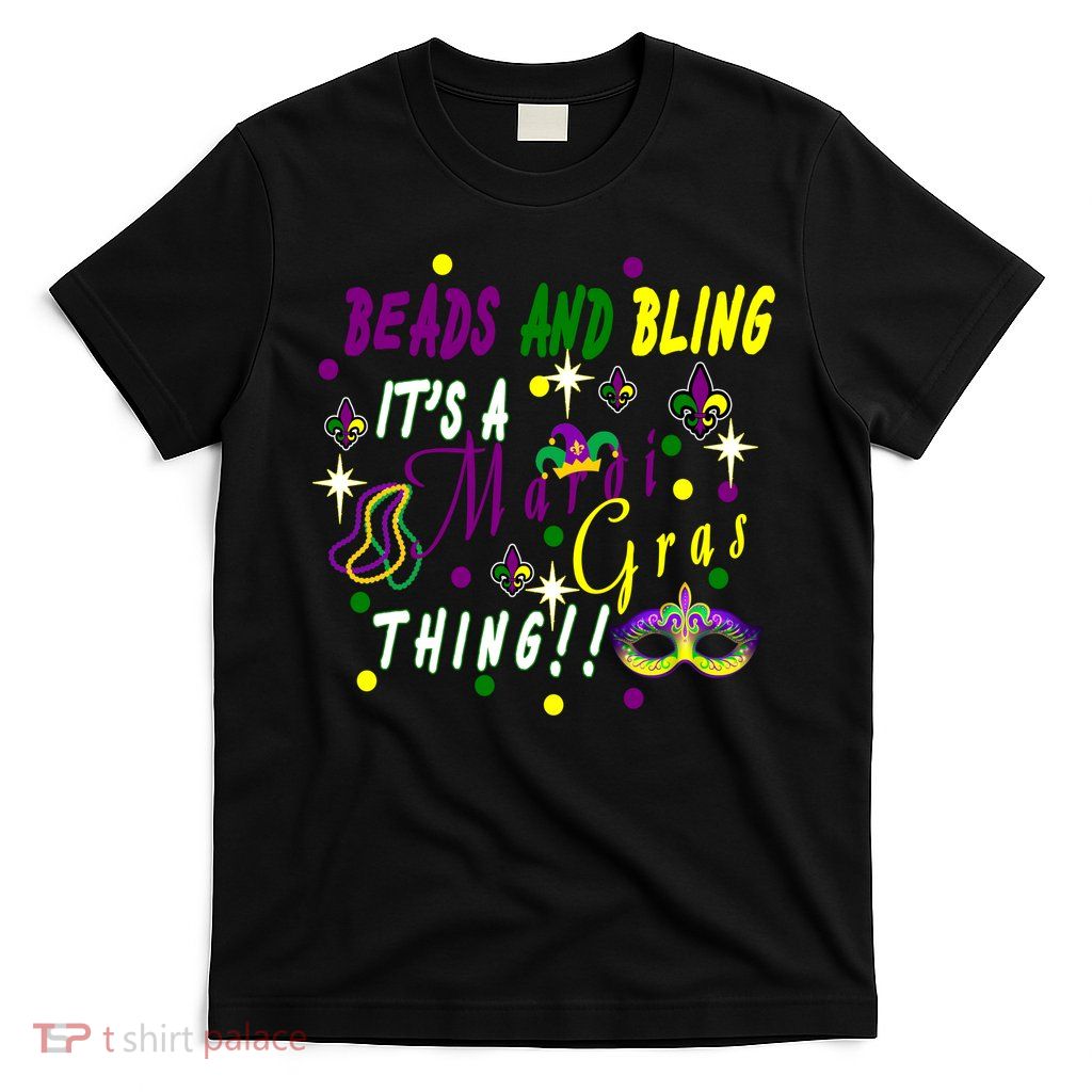 Mardi Gras Beads And Bling Celebration T-Shirt