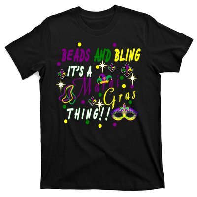 Mardi Gras Beads And Bling Celebration T-Shirt