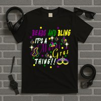 Mardi Gras Beads And Bling Celebration T-Shirt
