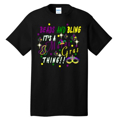 Mardi Gras Beads And Bling Celebration Tall T-Shirt