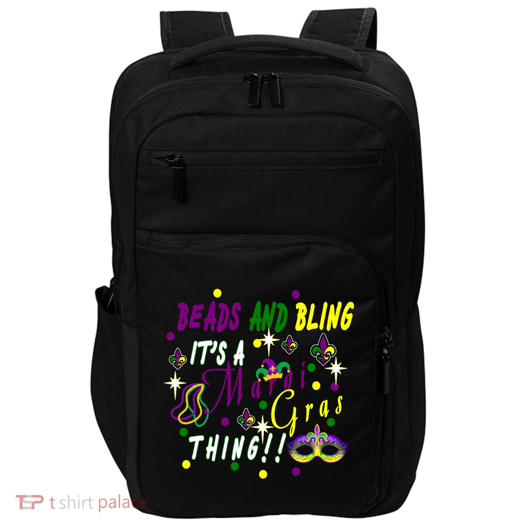 Mardi Gras Beads And Bling Celebration Impact Tech Backpack