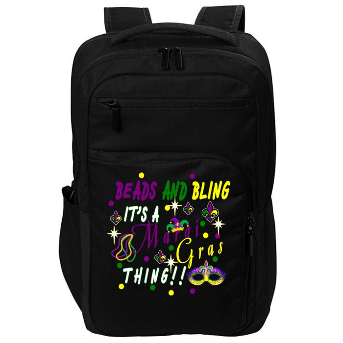 Mardi Gras Beads And Bling Celebration Impact Tech Backpack