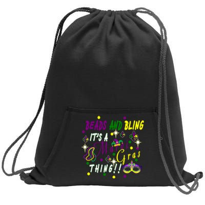 Mardi Gras Beads And Bling Celebration Sweatshirt Cinch Pack Bag