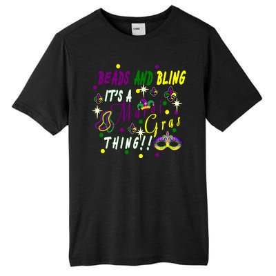 Mardi Gras Beads And Bling Celebration Tall Fusion ChromaSoft Performance T-Shirt