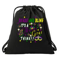 Mardi Gras Beads And Bling Celebration Drawstring Bag