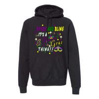 Mardi Gras Beads And Bling Celebration Premium Hoodie