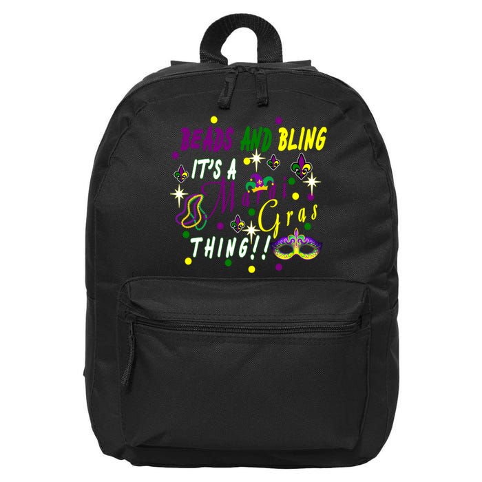 Mardi Gras Beads And Bling Celebration 16 in Basic Backpack