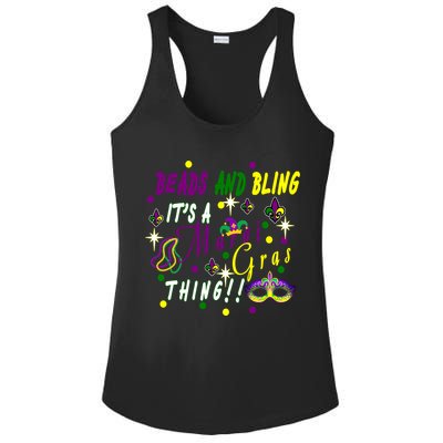 Mardi Gras Beads And Bling Celebration Ladies PosiCharge Competitor Racerback Tank