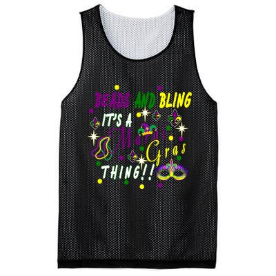 Mardi Gras Beads And Bling Celebration Mesh Reversible Basketball Jersey Tank