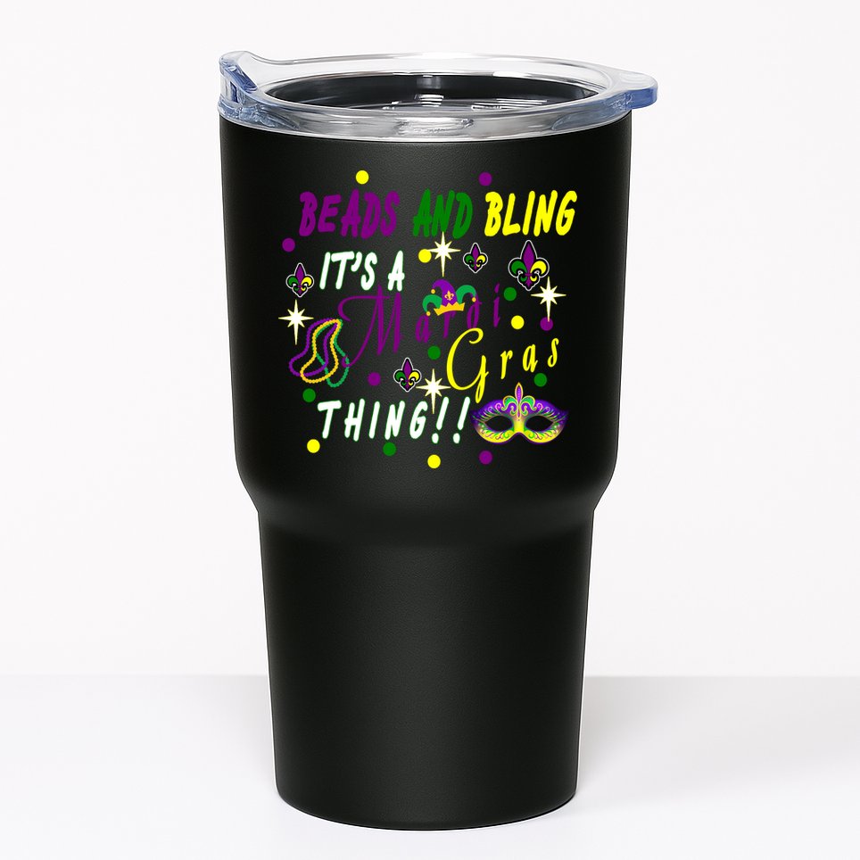 Mardi Gras Beads And Bling Celebration Tumbler