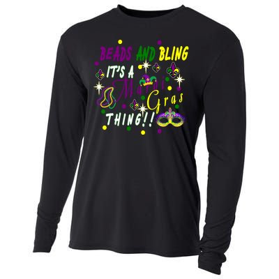 Mardi Gras Beads And Bling Celebration Cooling Performance Long Sleeve Crew