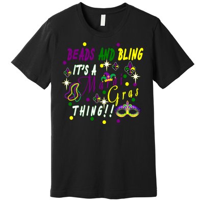 Mardi Gras Beads And Bling Celebration Premium T-Shirt