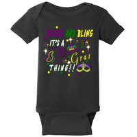 Mardi Gras Beads And Bling Celebration Baby Bodysuit