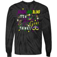 Mardi Gras Beads And Bling Celebration Tie-Dye Long Sleeve Shirt