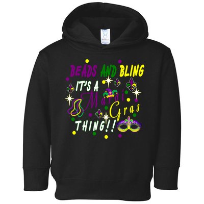 Mardi Gras Beads And Bling Celebration Toddler Hoodie
