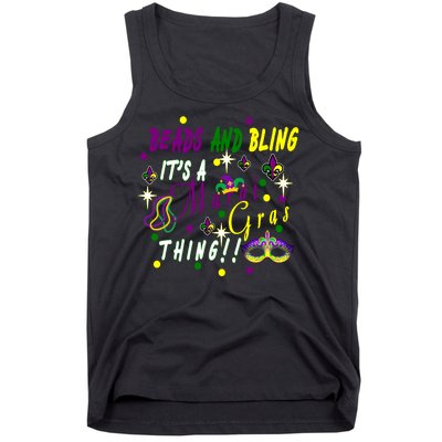 Mardi Gras Beads And Bling Celebration Tank Top