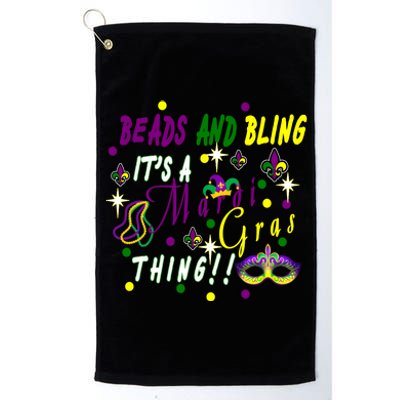 Mardi Gras Beads And Bling Celebration Platinum Collection Golf Towel