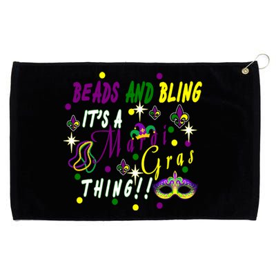 Mardi Gras Beads And Bling Celebration Grommeted Golf Towel