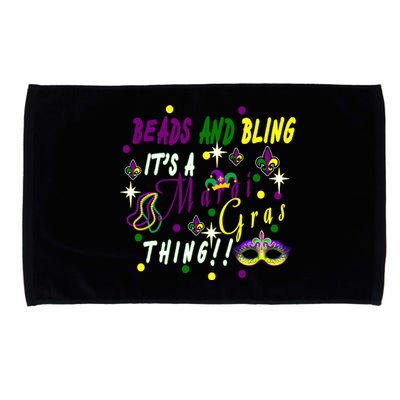 Mardi Gras Beads And Bling Celebration Microfiber Hand Towel