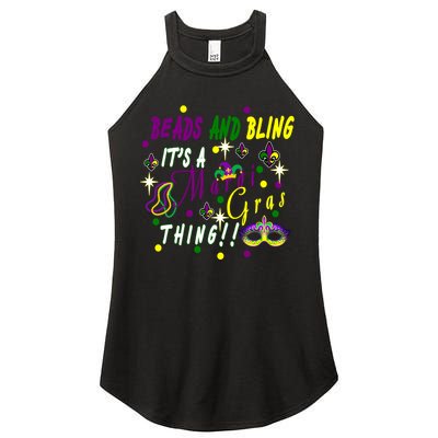 Mardi Gras Beads And Bling Celebration Women's Perfect Tri Rocker Tank