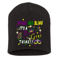 Mardi Gras Beads And Bling Celebration Short Acrylic Beanie