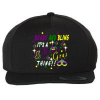 Mardi Gras Beads And Bling Celebration Wool Snapback Cap