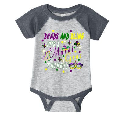 Mardi Gras Beads And Bling Celebration Infant Baby Jersey Bodysuit