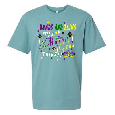 Mardi Gras Beads And Bling Celebration Sueded Cloud Jersey T-Shirt