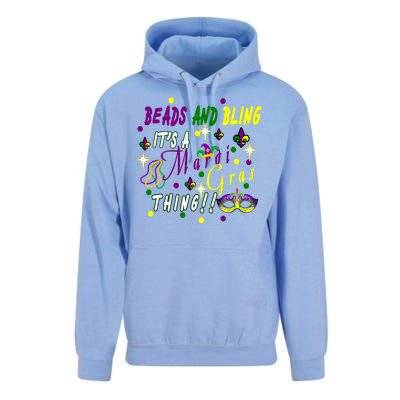 Mardi Gras Beads And Bling Celebration Unisex Surf Hoodie