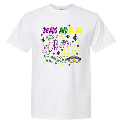 Mardi Gras Beads And Bling Celebration Garment-Dyed Heavyweight T-Shirt