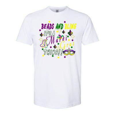 Mardi Gras Beads And Bling Celebration Softstyle CVC T-Shirt