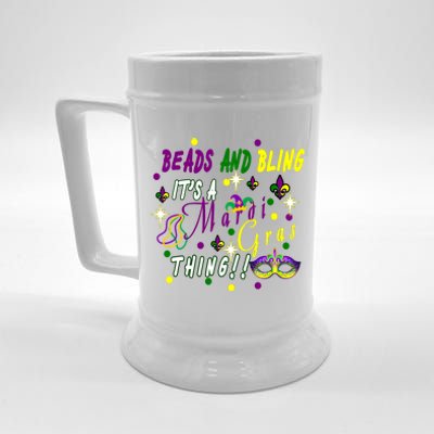 Mardi Gras Beads And Bling Celebration Beer Stein