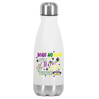 Mardi Gras Beads And Bling Celebration Stainless Steel Insulated Water Bottle