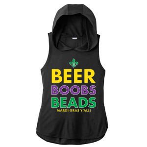 Mardi Gras Beer Boobs Beads Ladies PosiCharge Tri-Blend Wicking Draft Hoodie Tank