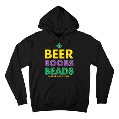 Mardi Gras Beer Boobs Beads Hoodie