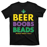 Mardi Gras Beer Boobs Beads T-Shirt