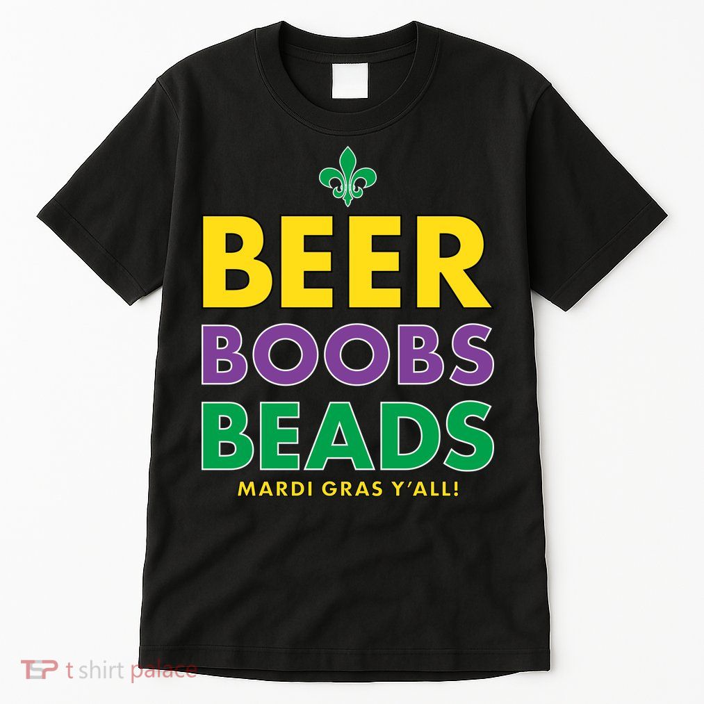 Mardi Gras Beer Boobs Beads Tall T-Shirt