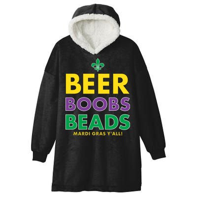 Mardi Gras Beer Boobs Beads Hooded Wearable Blanket