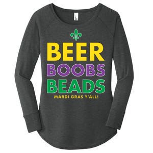 Mardi Gras Beer Boobs Beads Women's Perfect Tri Tunic Long Sleeve Shirt