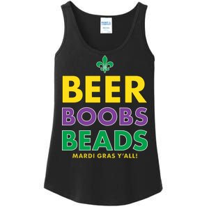 Mardi Gras Beer Boobs Beads Ladies Essential Tank