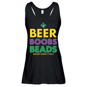 Mardi Gras Beer Boobs Beads Ladies Essential Flowy Tank