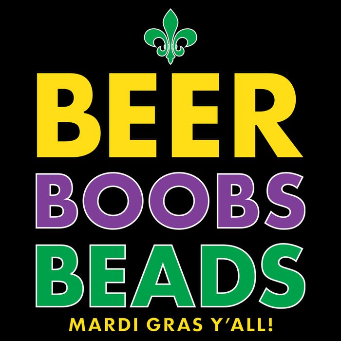 Mardi Gras Beer Boobs Beads Flatbill Hat