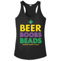 Mardi Gras Beer Boobs Beads Ladies PosiCharge Competitor Racerback Tank