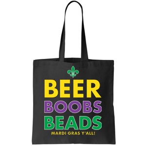 Mardi Gras Beer Boobs Beads Tote Bag