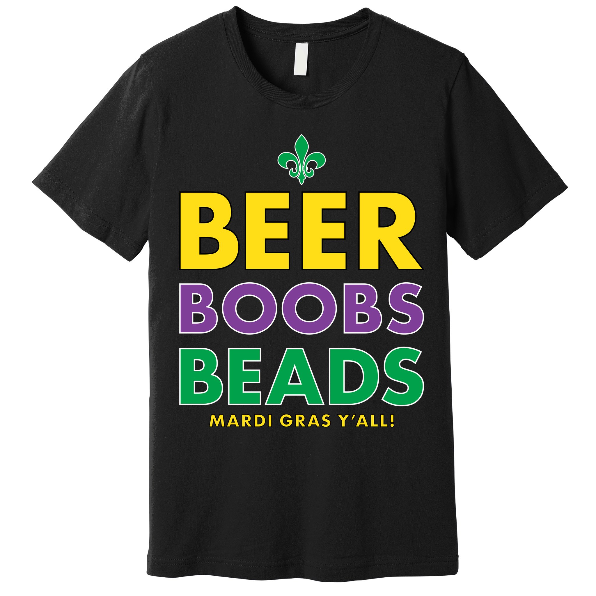 Mardi Gras Beer Boobs Beads Premium T-Shirt